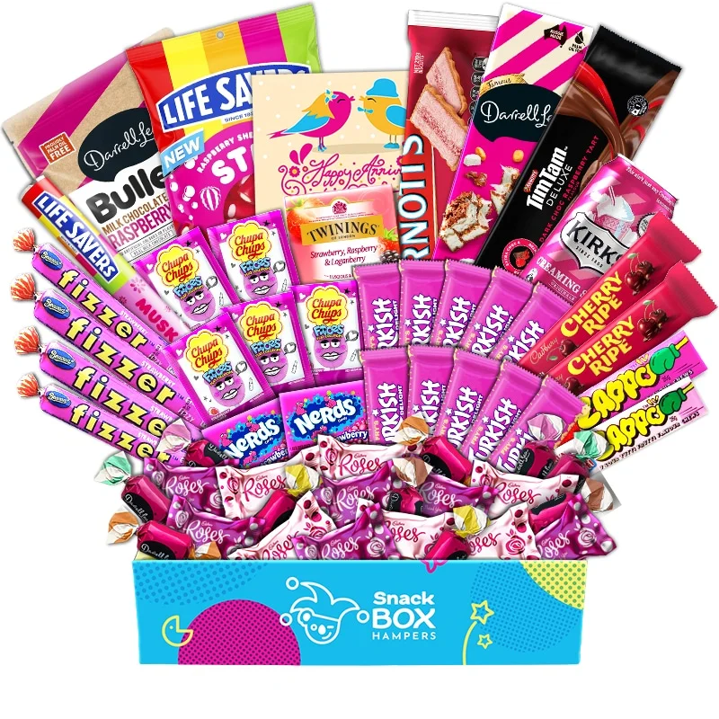 Anniversary Tickled Pink Snack Box Gift Hamper for Her – Extra Large