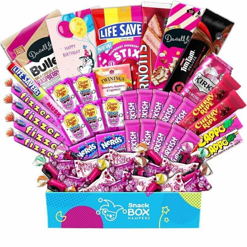 Birthday Tickled Pink Snack Box Gift Hamper for Her – Extra Large