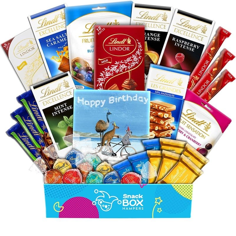 Birthday Lindt Chocolate Gift Box Hamper - Large - Snack Box Hampers