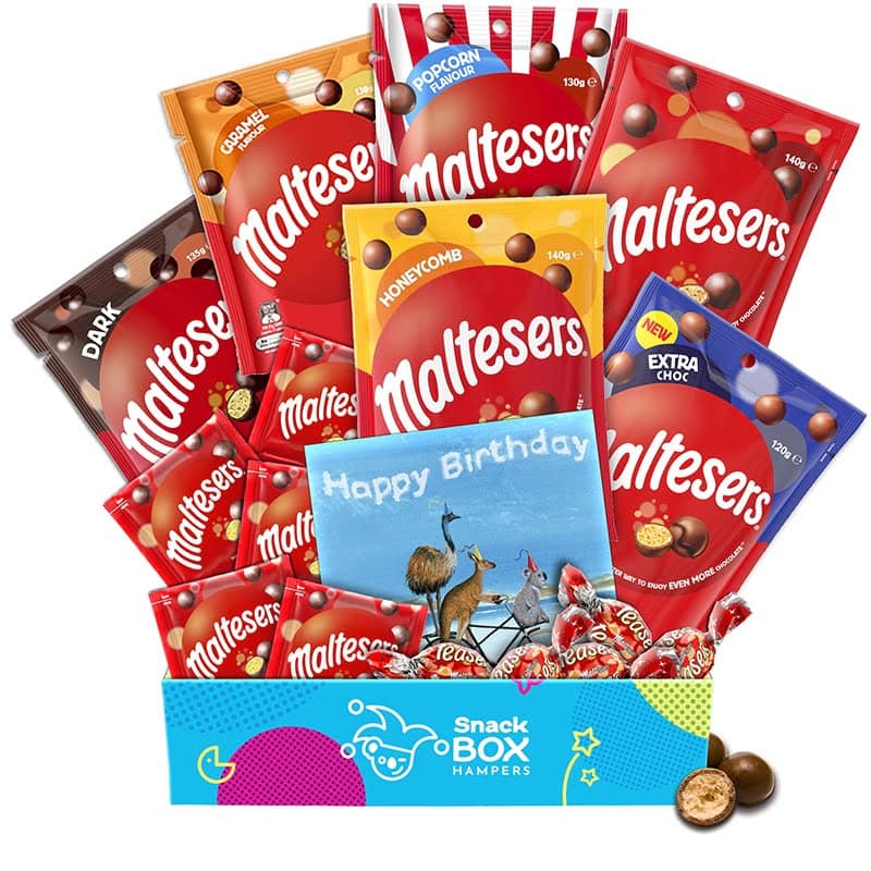 Birthday Maltesers Chocolate Box Gift Hamper Fun Size Snack Box Hampers ...