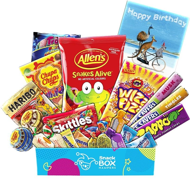 Birthday Mega Zest Lolly Box Gift Hamper – Fun Size - Snack Box Hampers