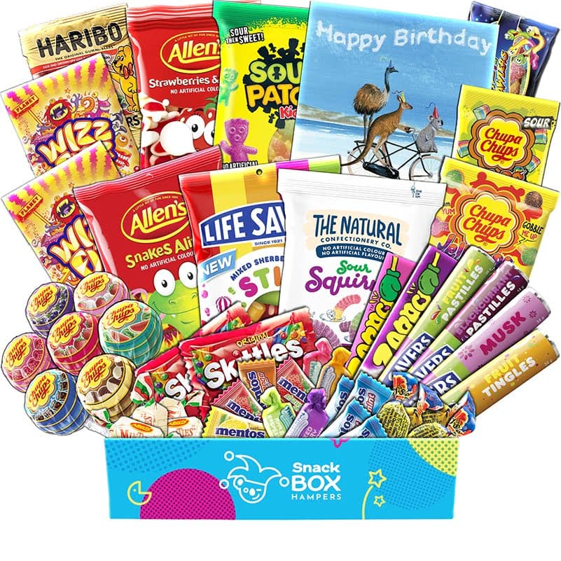 Birthday Mega Zest Lolly Box Gift Hamper – Large - Snack Box Hampers