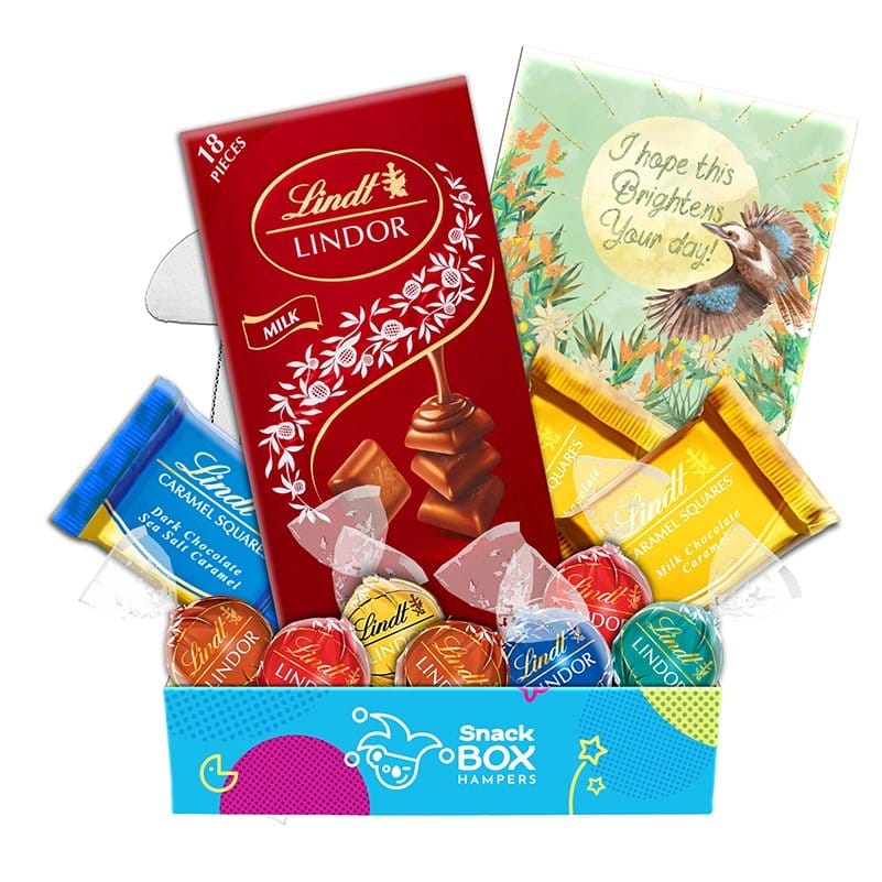 Get Well Soon Lindt Chocolate Gift Box Hamper - Fun Size - Snack Box ...