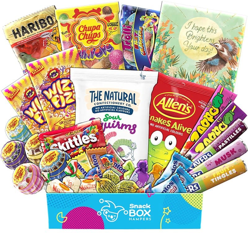 Get Well Soon Mega Zest Lolly Box Gift Hamper – Medium - Snack Box Hampers