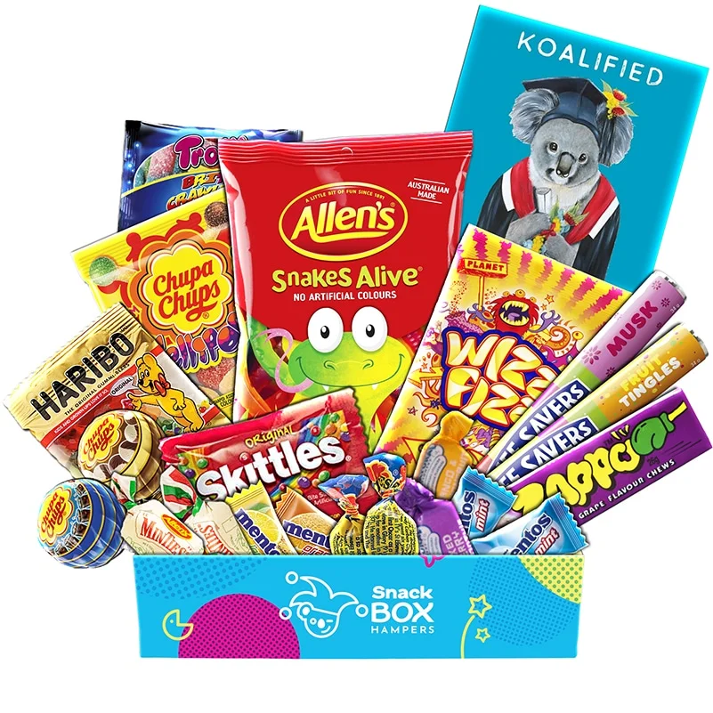 Graduation Mega Zest Lolly Box Gift Hamper – Fun Size - Snack Box Hampers