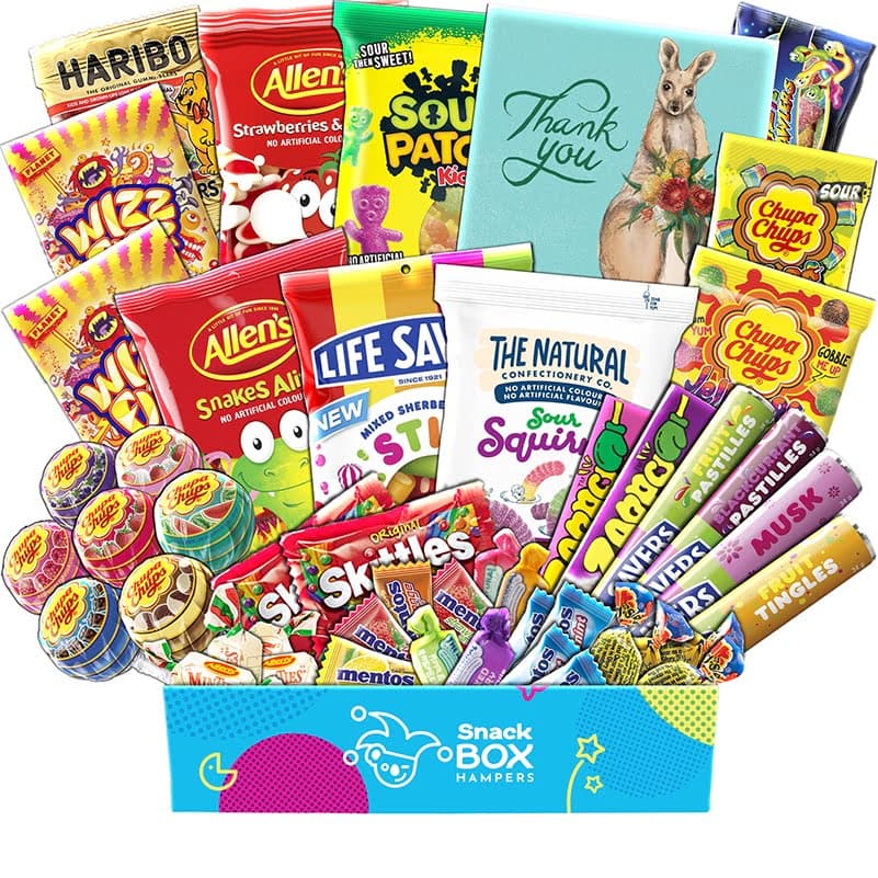 Thank You Mega Zest Lolly Box Gift Hamper – Large - Snack Box Hampers