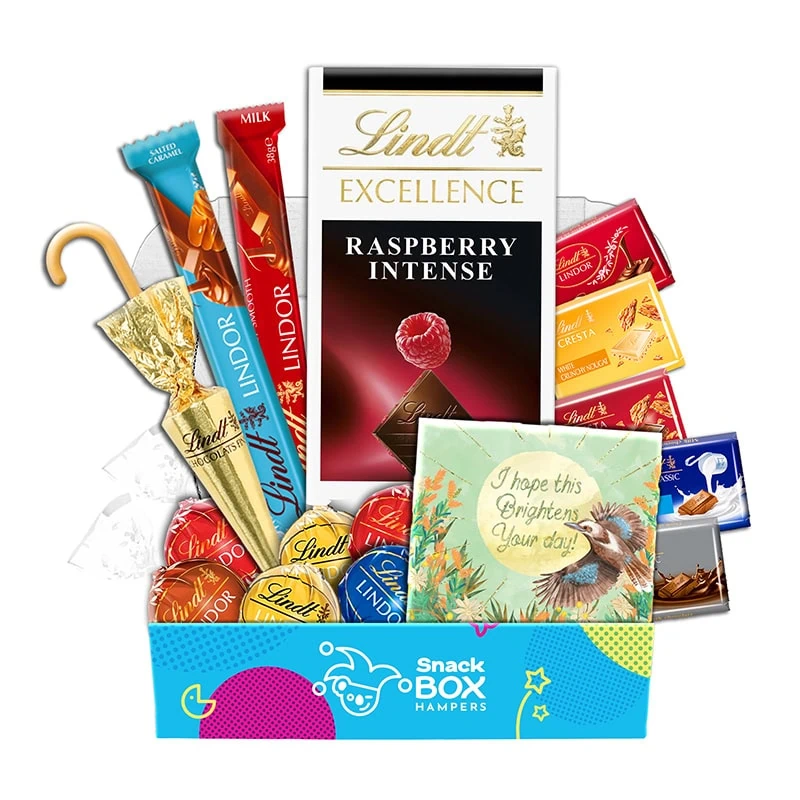 Get Well Soon Lindt Premium Chocolate Gift Box Hamper - Fun Size