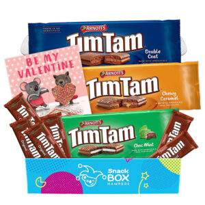 tradies valentines day tim tam slam gift box hamper fun size