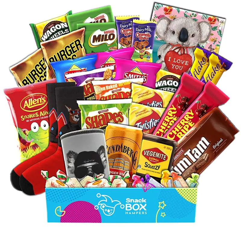 Valentine's Day Snack Swag Australian Faves Care Package Snack Box – Large