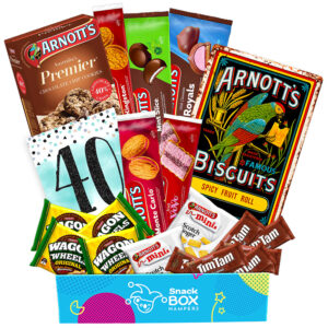 40th Birthday Arnotts Biscuit Gift Box Hamper Medium