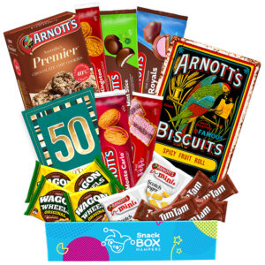50th Birthday Arnotts Biscuit Gift Box Hamper Medium