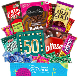 50th birthday assorted dark chocolate gift box hamper