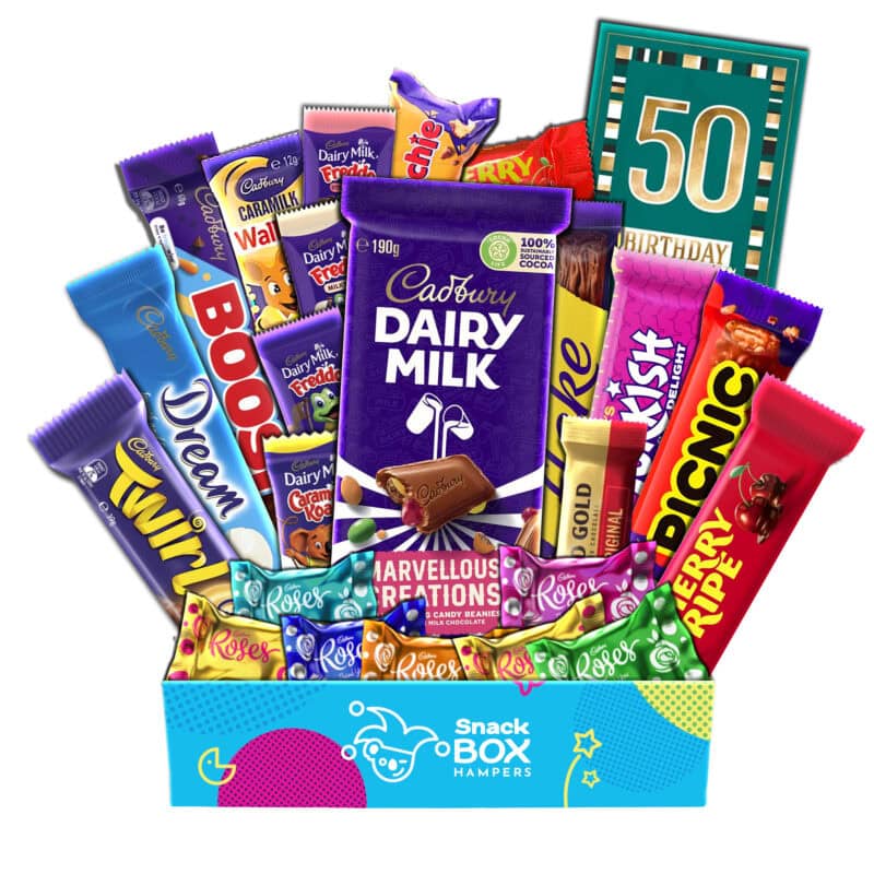 50th Birthday Cadbury Faves Chocolate Box Gift Hamper – Medium