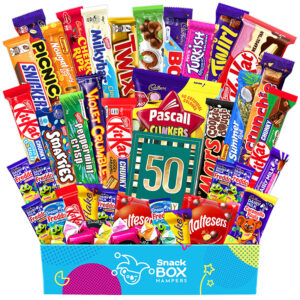 50th birthday chockablock chocolate box gift hamper large