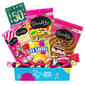 50th Birthday Darrell Lea Faves Chocolate Box Gift Hamper – Large