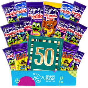 50th birthday freddo and friends gift box hamper