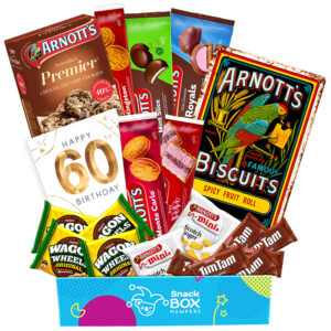 60th Birthday Arnotts Biscuit Gift Box Hamper Medium