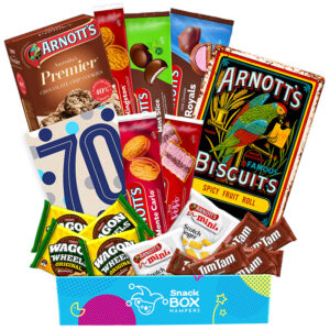 70th Birthday Arnotts Biscuit Gift Box Hamper Medium
