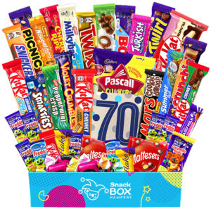 70th birthday chockablock chocolate box gift hamper large