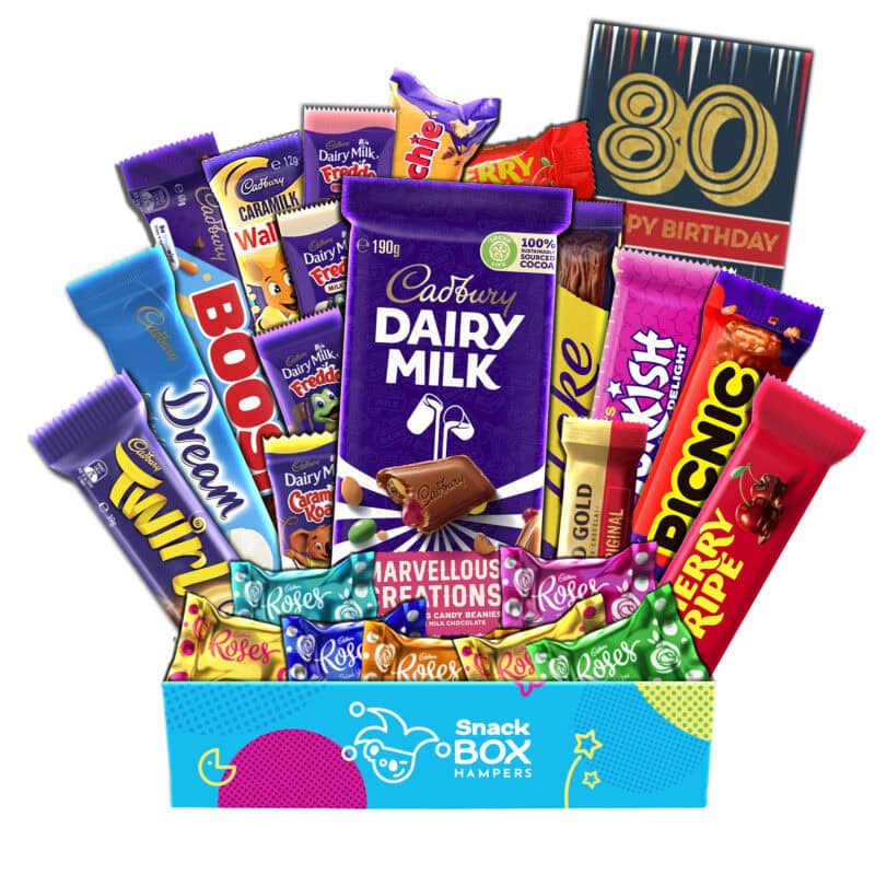 80th Birthday Cadbury Faves Chocolate Box Gift Hamper – Medium