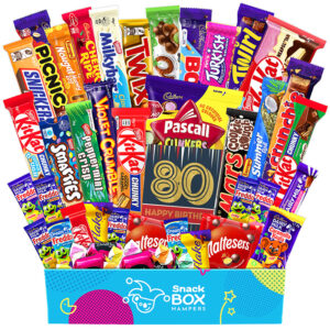 80th birthday chockablock chocolate box gift hamper large