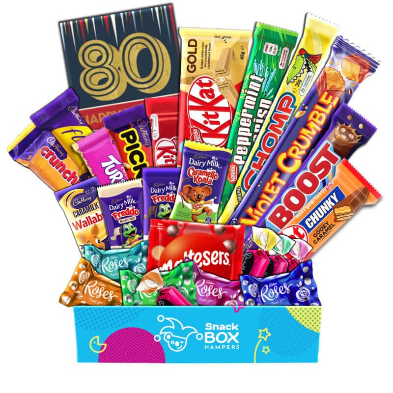 80th Birthday Chockablock Chocolate Box Gift Hamper – Medium