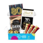 80th Birthday Dark Chocolate Gift Box Hamper - Fun Size