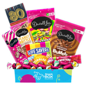 80th Birthday Darrell Lea Faves Chocolate Box Gift Hamper – Large