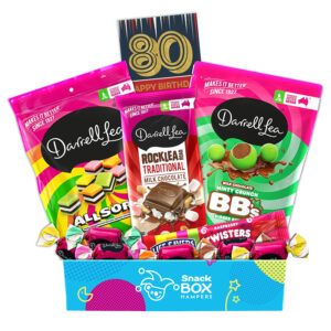 80th Birthday Darrell Lea Faves Chocolate Box Gift Hamper - Small