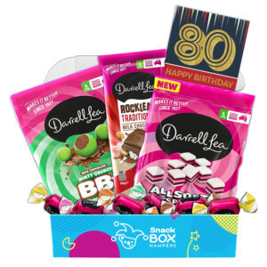80th Birthday Darrell Lea Faves Chocolate Box Gift Hamper - Small
