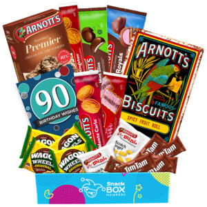 90th Birthday Arnotts Biscuit Gift Box Hamper Medium