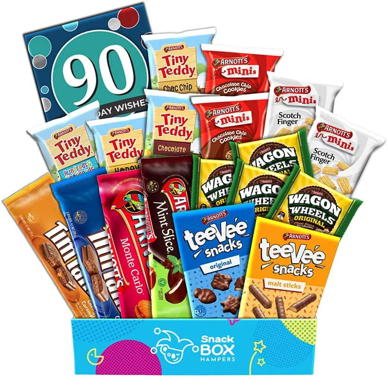 90th Birthday Arnotts Biscuit Gift Box Hamper – Medium