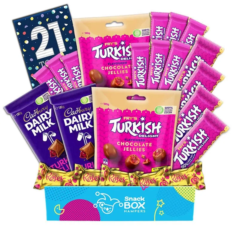 21st Birthday Cadbury Frys Turkish Delight Gift Box - Medium