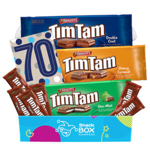70th birthday tim tam slam gift box hamper fun size