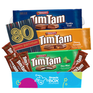 80th birthday tim tam slam gift box hamper fun size