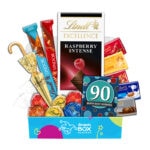 90th Birthday Lindt Premium Chocolate Gift Box Hamper - Fun Size