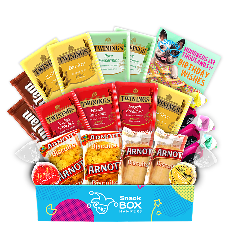 Birthday Tea Warm Wishes Gift Box Hamper - Fun Size - Snack Box Hampers