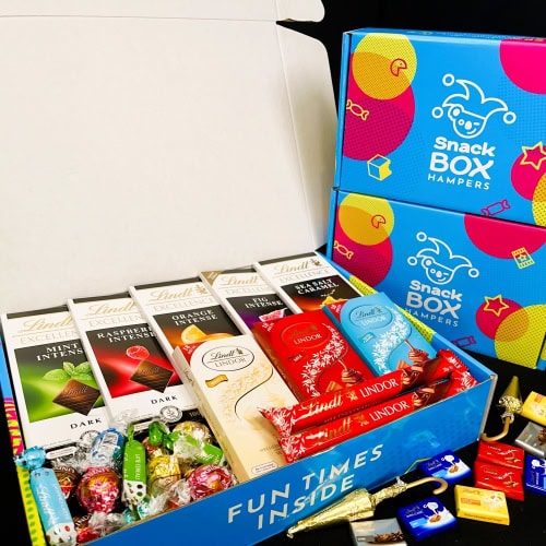 client gift hamper filled with premium treats