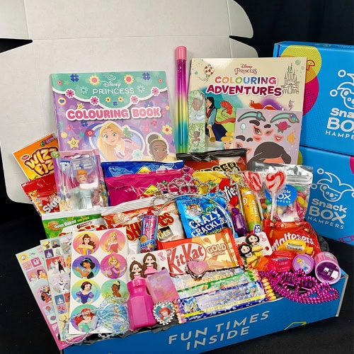 children's gift hamper filled with toys and lollies