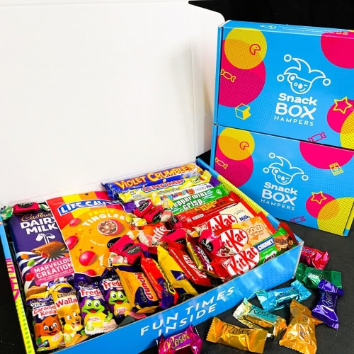 staff gift hamper filled with confectionery treats