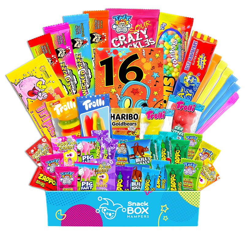 16th Birthday Kaleidoscope Lolly Box Gift Hamper – Fun Size - Snack Box ...