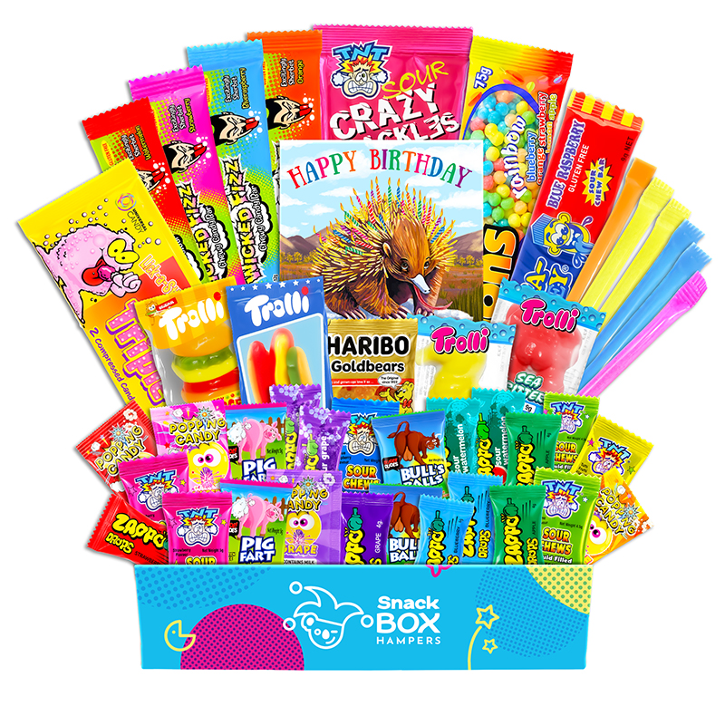 Birthday Kaleidoscope Lolly Box Gift Hamper – Fun Size - Snack Box Hampers