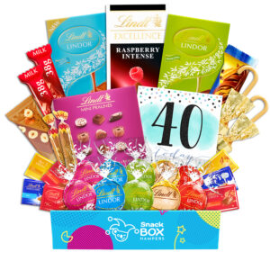 40th Birthday Lindt Premium Chocolate Gift Box Hamper – Medium