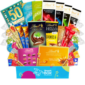 50th Birthday Lindt Premium Chocolate Gift Box Hamper – Large