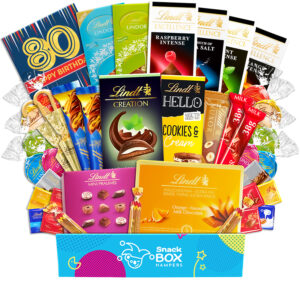 80th Birthday Lindt Premium Chocolate Gift Box Hamper – Large