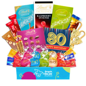 80th Birthday Lindt Premium Chocolate Gift Box Hamper – Medium