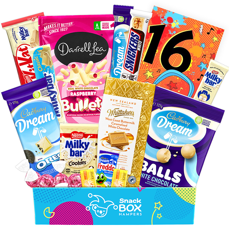 16th-birthday-white-chocolate-gift-box-hamper 16th birthday white chocolate gift box hamper