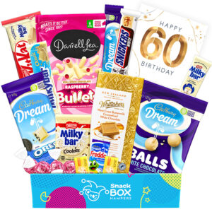 60th birthday white chocolate gift box hamper