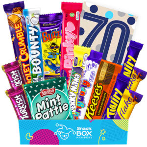 70th birthday gluten free chocolate gift box hamper small