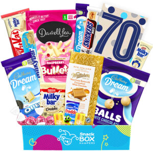 70th birthday white chocolate gift box hamper